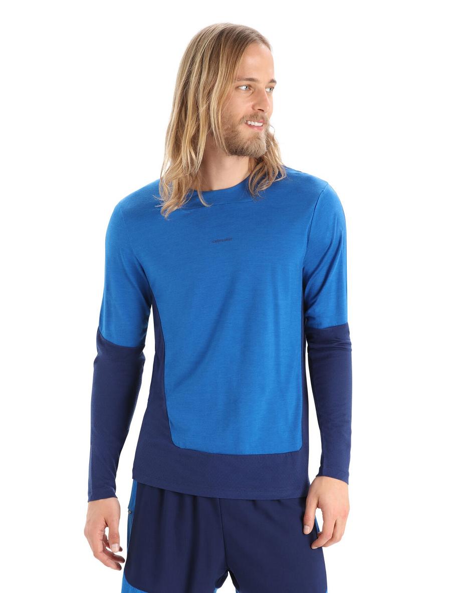 Long Sleeve Icebreaker ZoneKnit™ Merino T-Shirt Męskie Królewski Niebieski Granatowe | PL 1715JPQJ